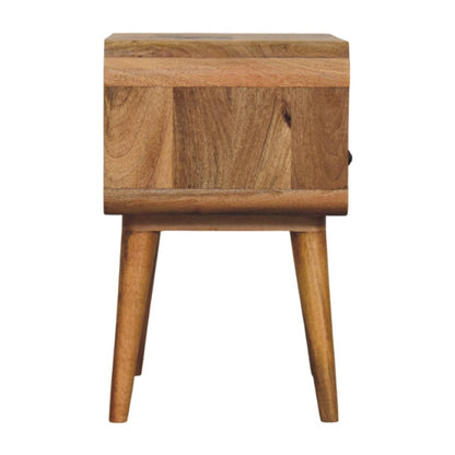 22" Light Brown Solid Wood One Drawer Nightstand