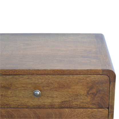 20" Chestnut Solid Wood Two Drawer Nightstand