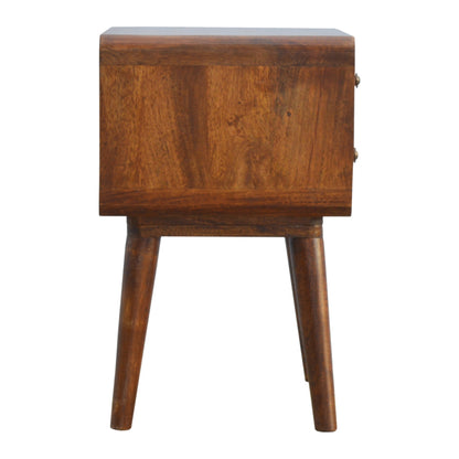20" Chestnut Solid Wood Two Drawer Nightstand