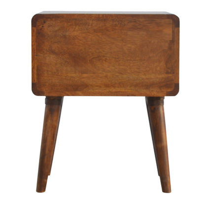 20" Chestnut Solid Wood Two Drawer Nightstand