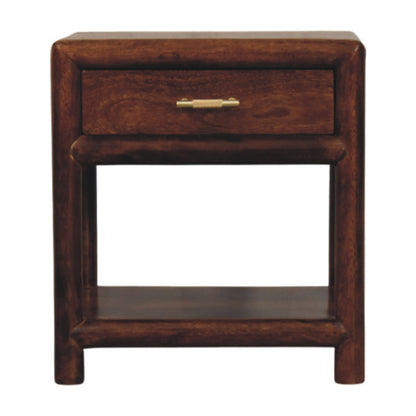 20" Chestnut Solid Wood Square One Drawer Nightstand