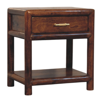 20" Chestnut Solid Wood Square One Drawer Nightstand