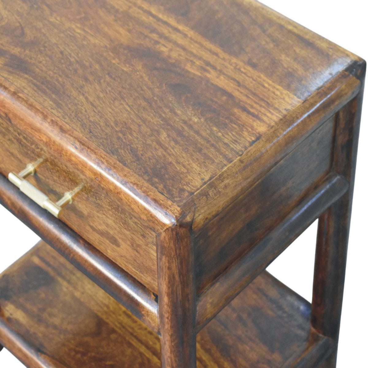 20" Chestnut Solid Wood Square One Drawer Nightstand