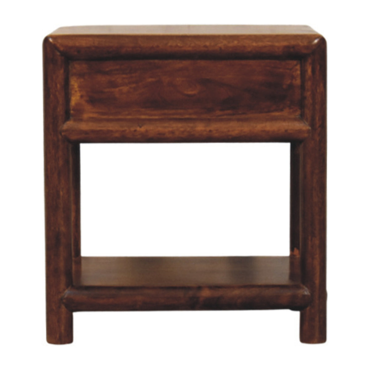 20" Chestnut Solid Wood Square One Drawer Nightstand