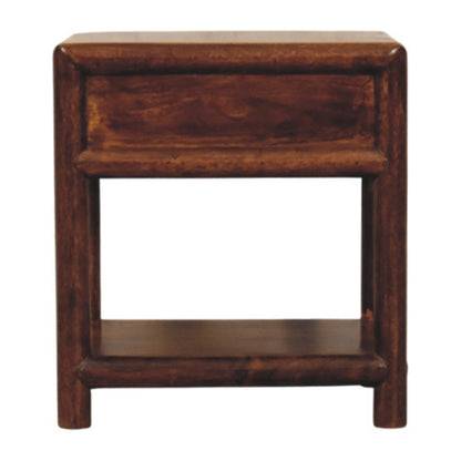 20" Chestnut Solid Wood Square One Drawer Nightstand