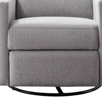 26" Gray Tufted Linen Gliding Swivel Manual Rocker Recliner