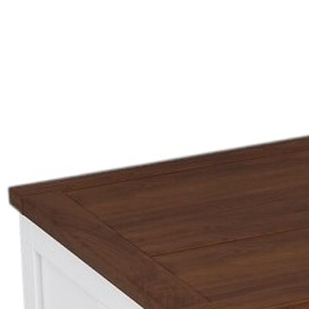 White Wood Full Murphy Bed With USB And Drawer