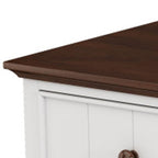 61" White And Walnut Wood Seven Drawer Captains Dresser