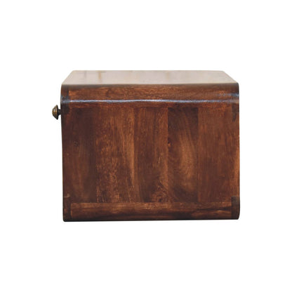 18" Brown Solid Wood One Drawer Floating Nightstand