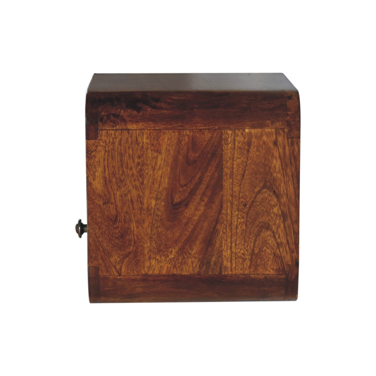 12" Brown Solid Wood Square One Drawer Floating Nightstand