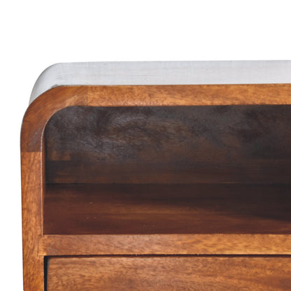 12" Brown Solid Wood Square One Drawer Floating Nightstand