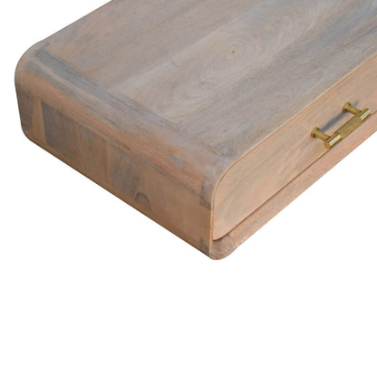 20" Brown Solid Wood One Drawer Floating Nightstand