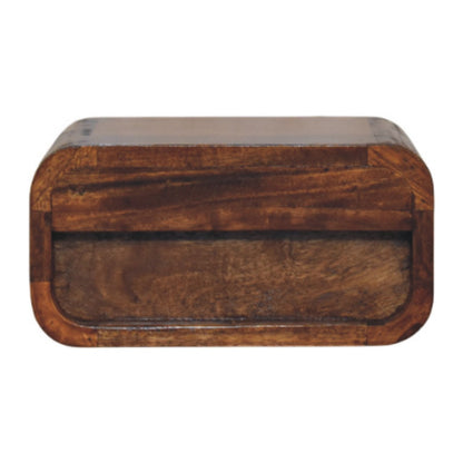 12" Chestnut Solid Wood One Drawer Floating Nightstand