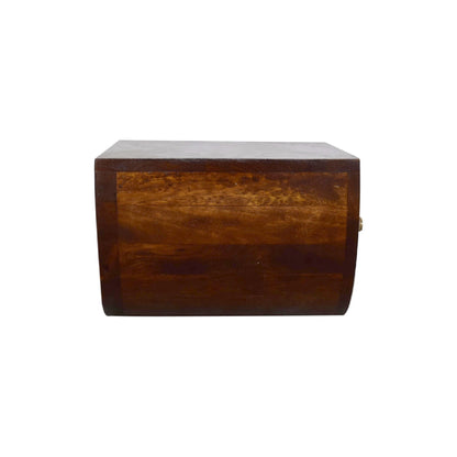 18" Chestnut Solid Wood One Drawer Half Moon Floating Nightstand