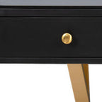 52" Black Wood Three Drawer Vanity Table