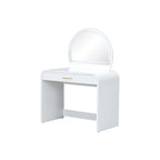 43" White Wood Mirrored Vanity Table With Mirror And Lights