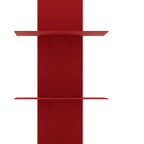 38" Red Metal Six Shelf Modern Tower Bookcase