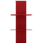 38" Red Metal Six Shelf Modern Tower Bookcase