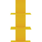 38" Yellow Metal Six Shelf Modern Tower Bookcase