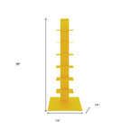 38" Yellow Metal Six Shelf Modern Tower Bookcase