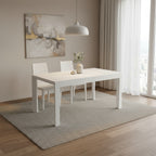 63" White Wood Dining Table