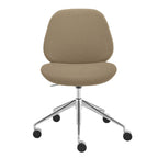 Taupe and Silver Adjustable Height Swivel Rolling Office Chair