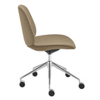 Taupe and Silver Adjustable Height Swivel Rolling Office Chair