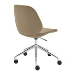 Taupe and Silver Adjustable Height Swivel Rolling Office Chair