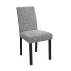 Five Piece White and Black Faux Marble Dining Set with Four Chairs