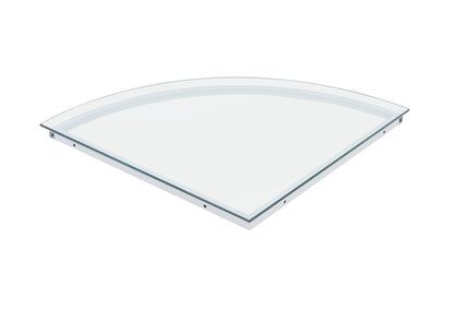 78" Clear and White Glass and Metal Corner Computer Desk