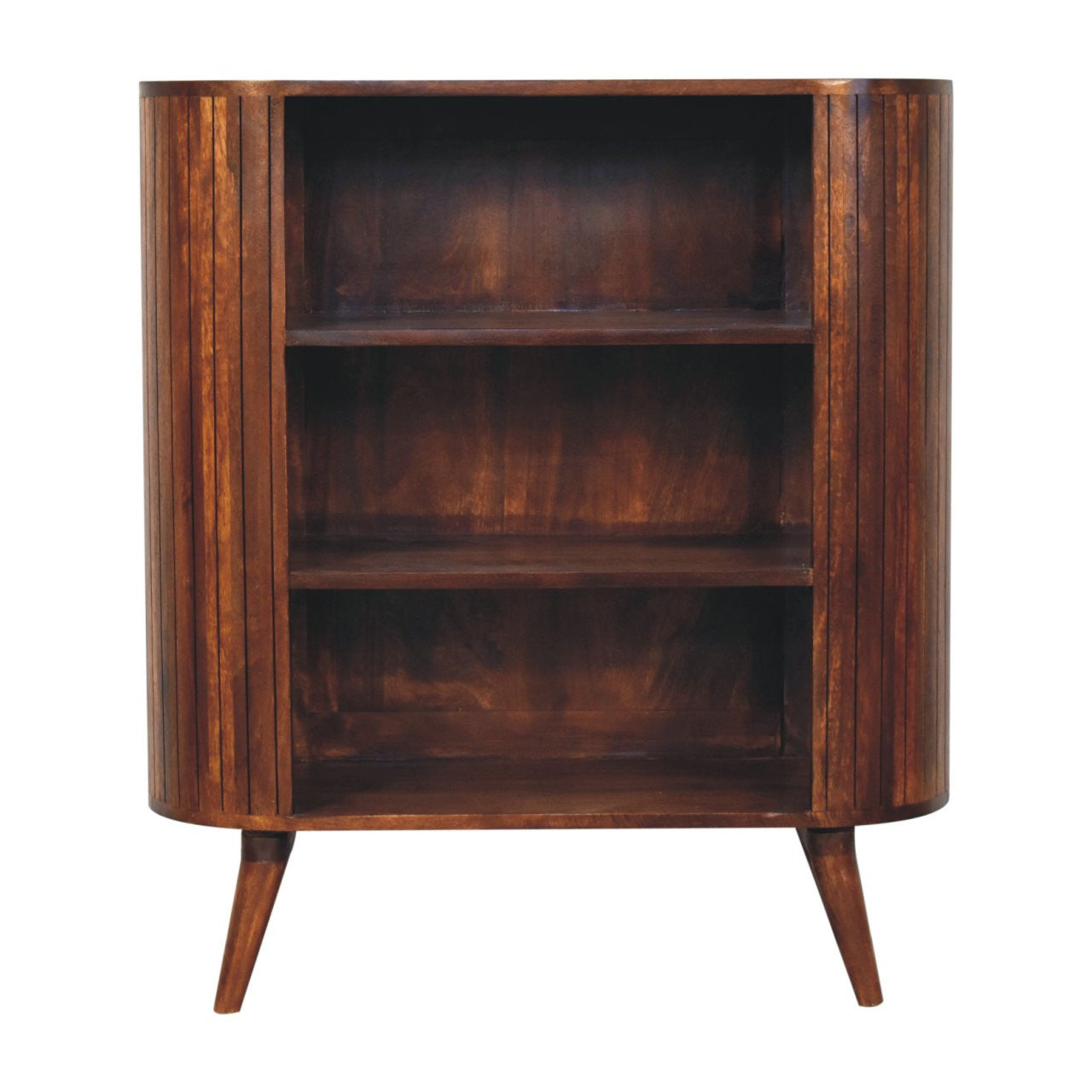 39" Chestnut Solid Wood Three Tier Bookcase