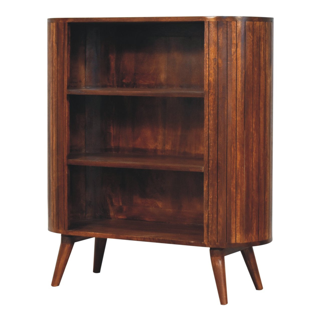 39" Chestnut Solid Wood Three Tier Bookcase