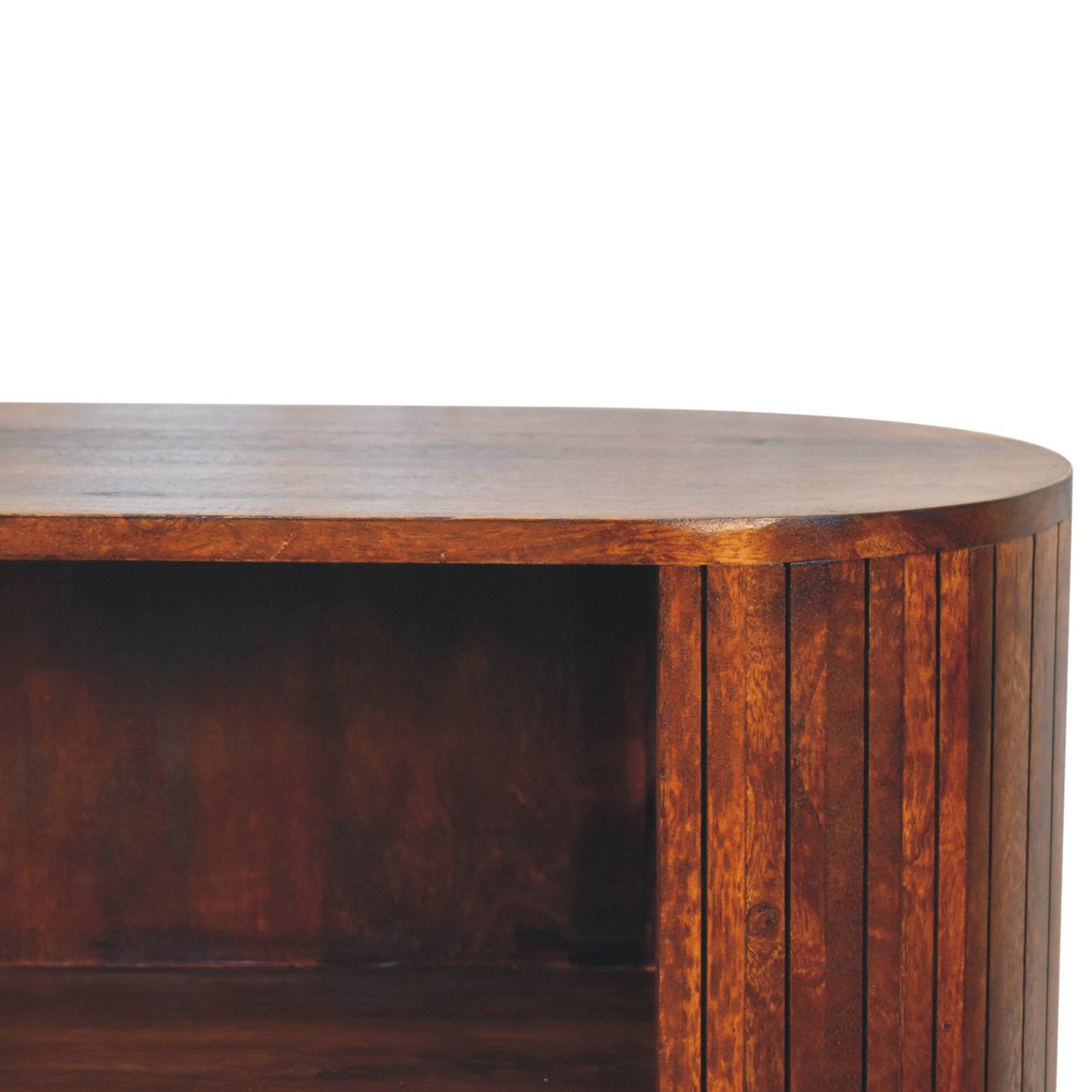 39" Chestnut Solid Wood Three Tier Bookcase