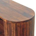 39" Chestnut Solid Wood Three Tier Bookcase