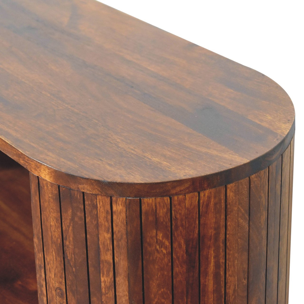 39" Chestnut Solid Wood Three Tier Bookcase