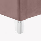 Blush Tufted Velvet Upholstered Queen Bed Frame