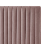 Blush Tufted Velvet Upholstered Queen Bed Frame