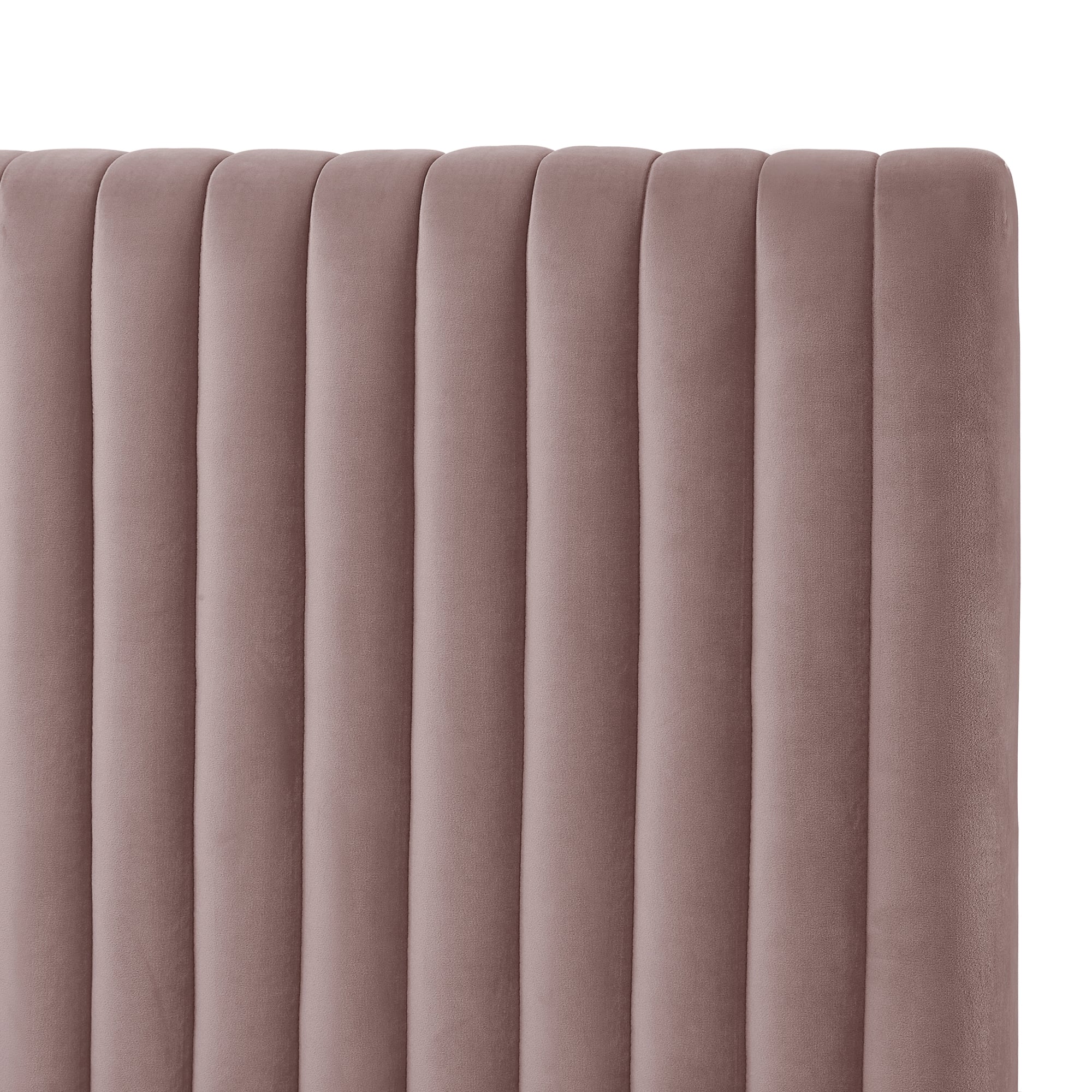 Blush Tufted Velvet Upholstered Queen Bed Frame