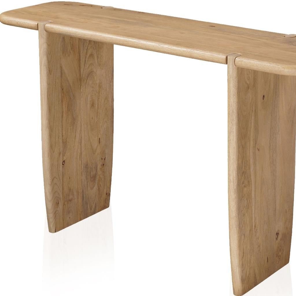 52" Natural Solid Wood Solid Console Table