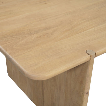 80" Natural Wood Double Pedestal Base Dining Table