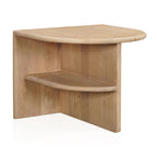 22" Natural Solid Wood Block End Table With Shelf