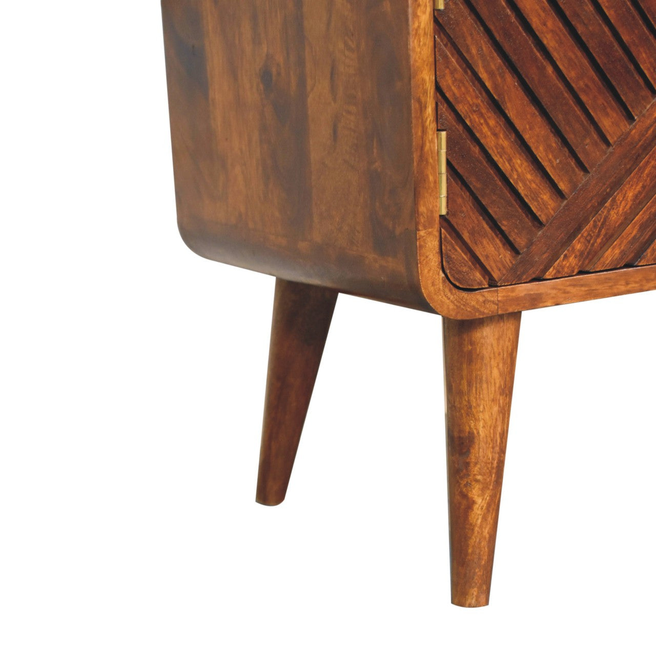 35" Chestnut and Cream Solid Wood Coffee Table With Shelf