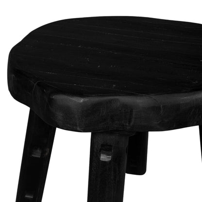 19" Black Solid Wood Round End Table