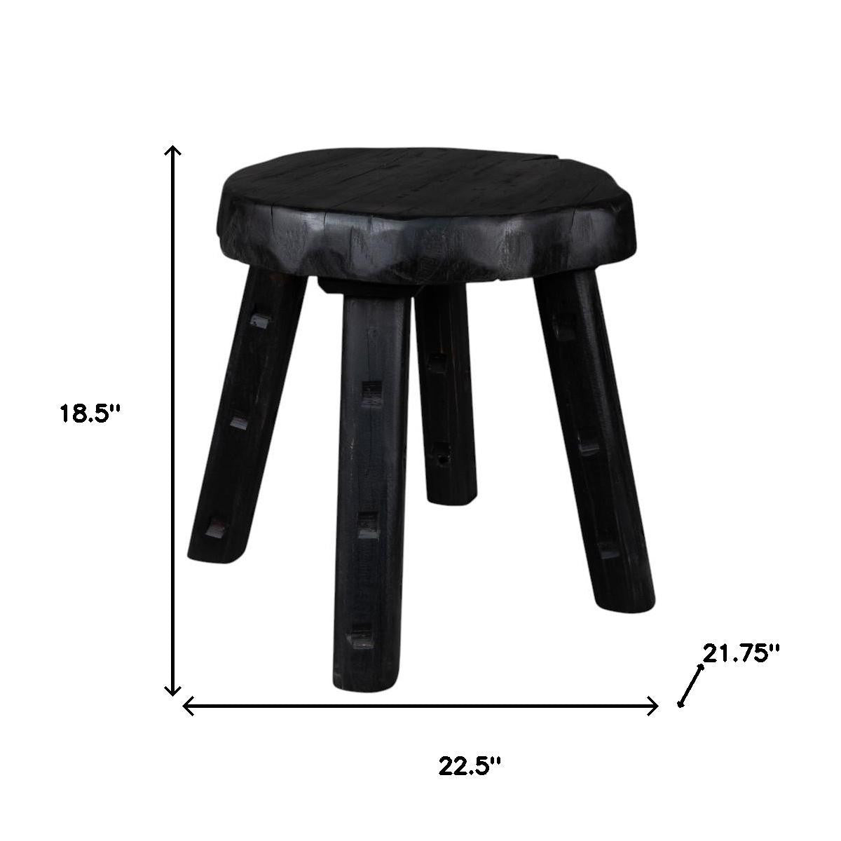 19" Black Solid Wood Round End Table