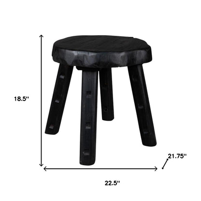 19" Black Solid Wood Round End Table