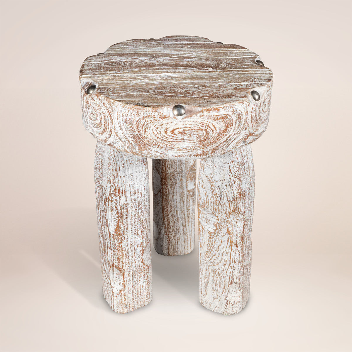 19" White Solid Wood Round End Table
