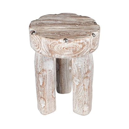 19" White Solid Wood Round End Table