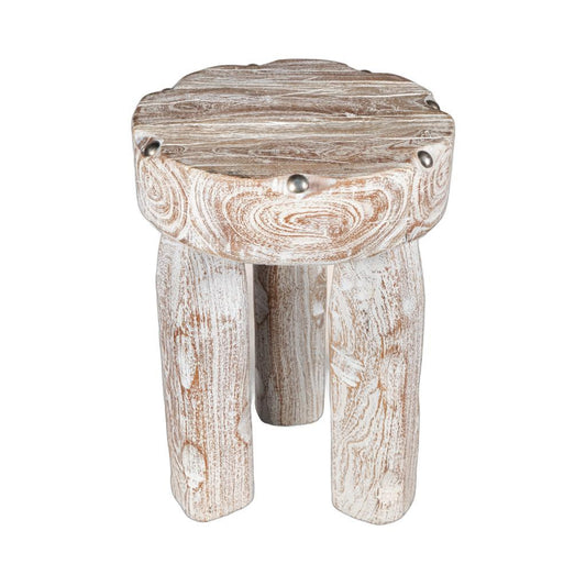 19" White Solid Wood Round End Table