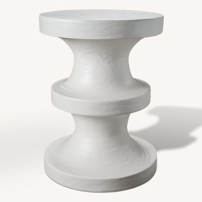 22" White Wood Round End Table