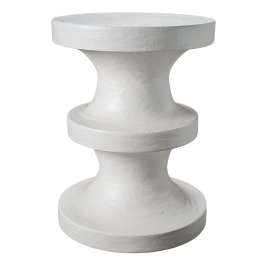 22" White Wood Round End Table